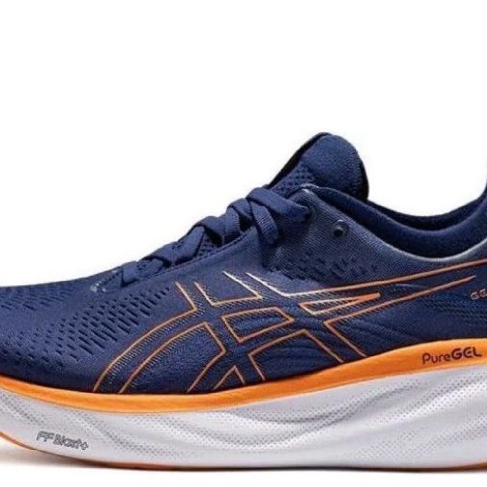 ASICSGel-Nimbus 25 'Deep Ocean Bright Orange Sneakers Size 10 - Picture 2 of 10